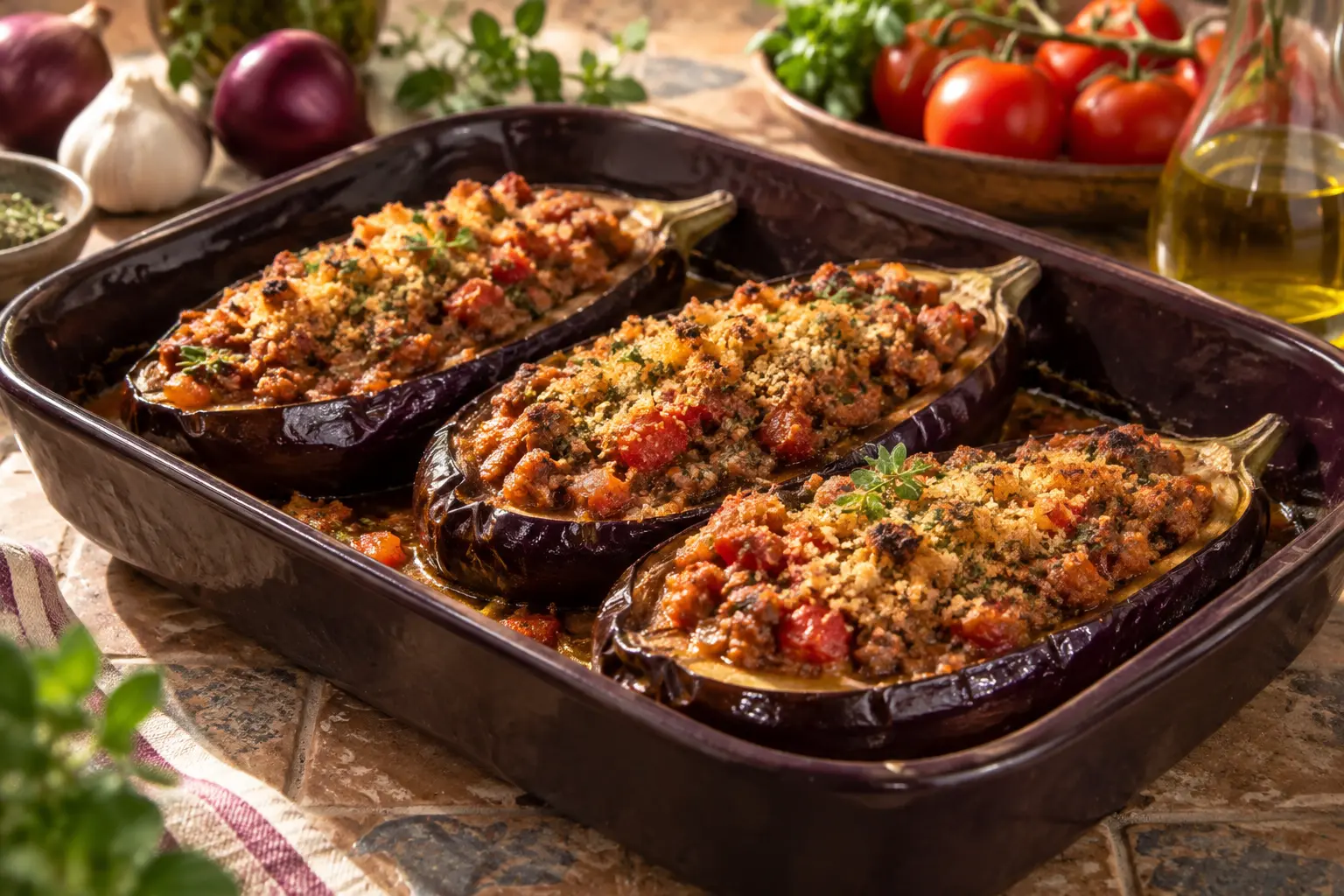 Aubergines farcies