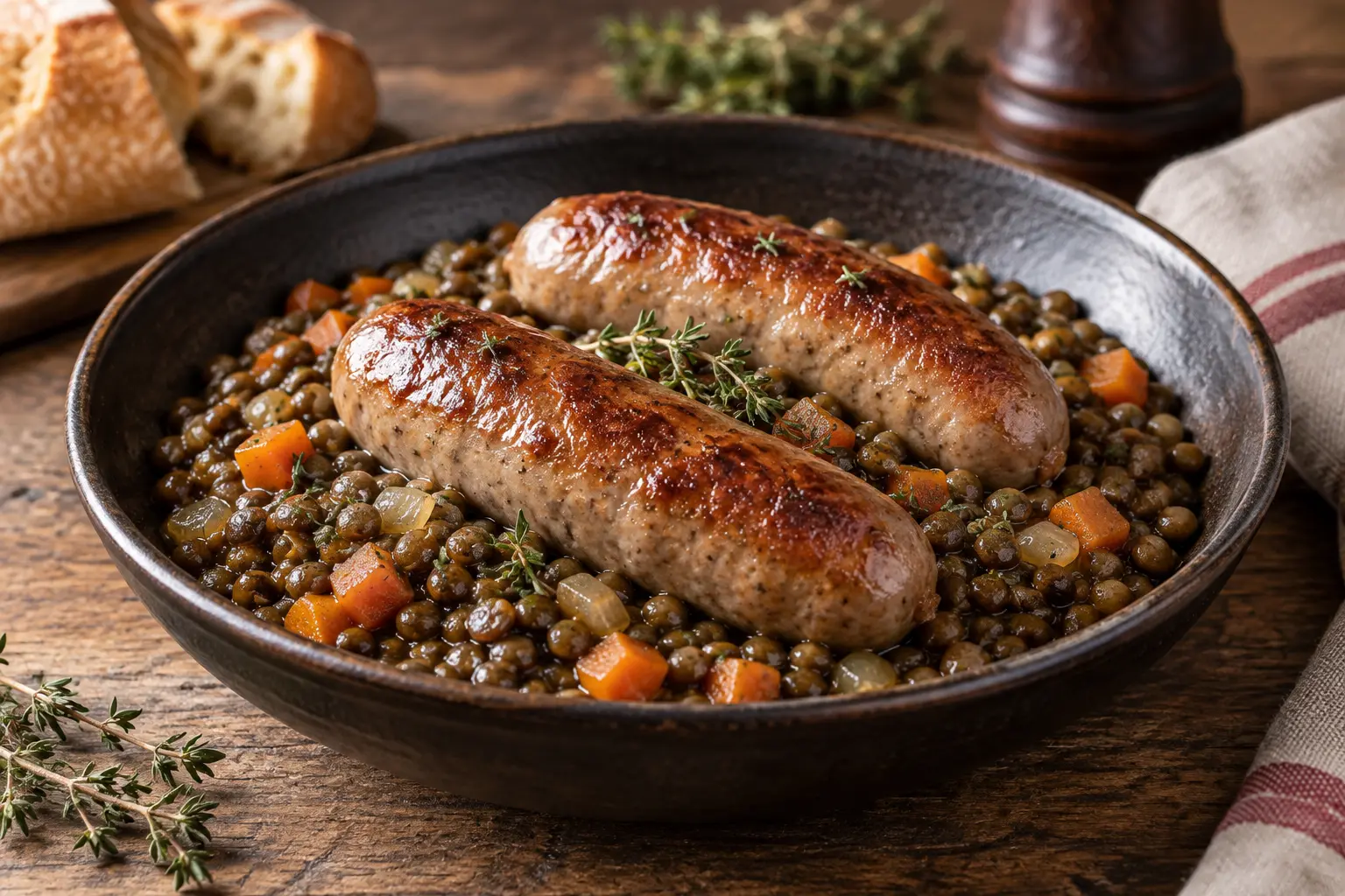 Saucisses-lentilles