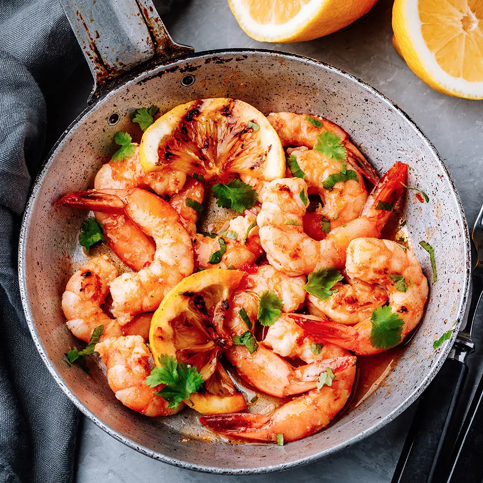 Crevettes à l’ail