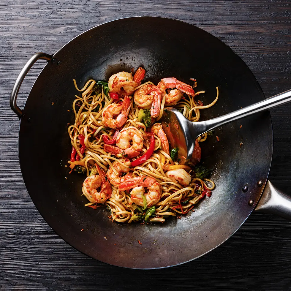 Crevettes sautées aux baies de goji