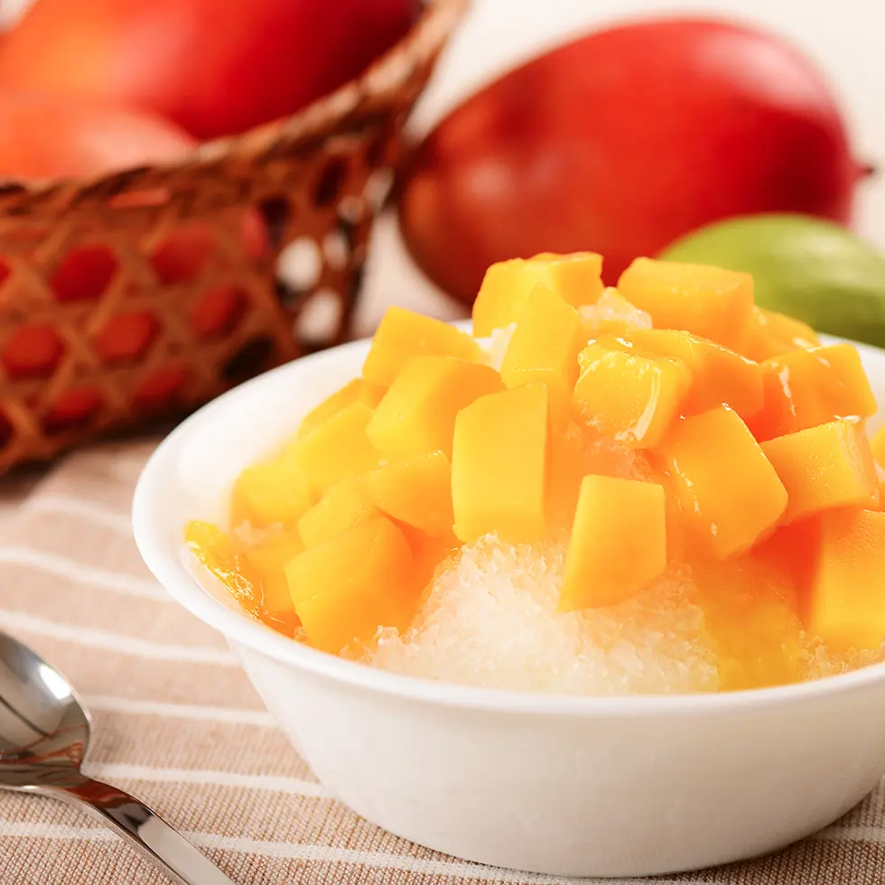 La glace pilée à la mangue