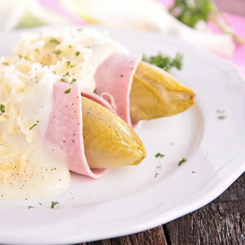 Endives roulées au jambon