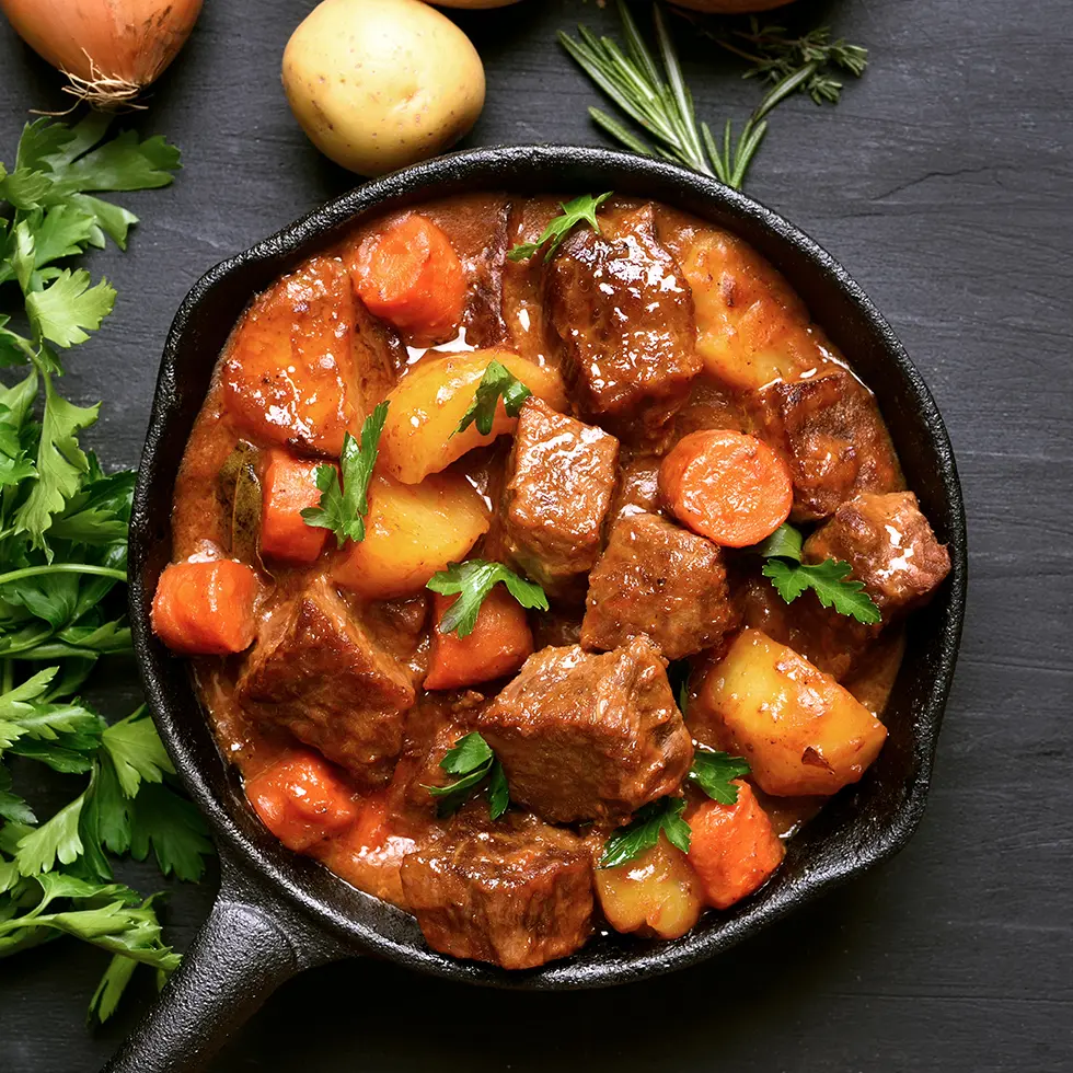 Ragoût de viande aux patates douce